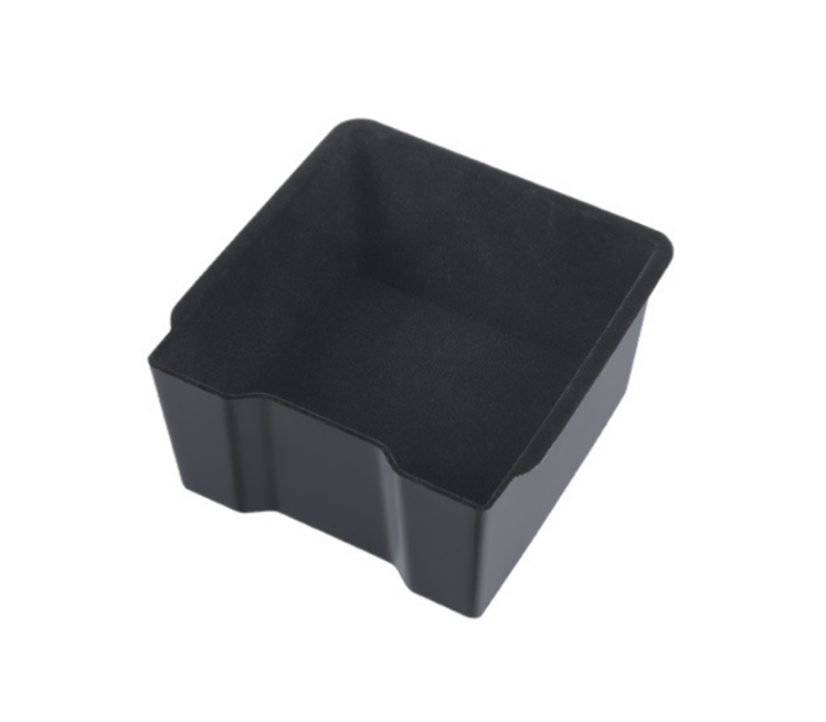 Front and rear storage boxes in the car center console