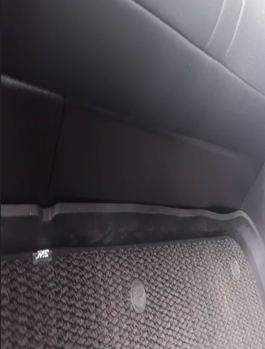 Two piece set of anti kick plate under the rear seat made of ABS material