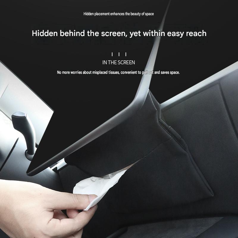 Car tissue bag [black original car leather] 1 pack