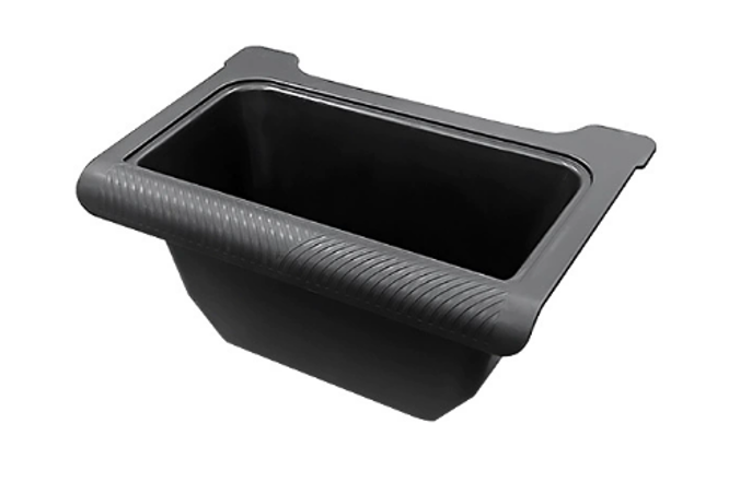 Middle storage box in the rear seat of the car
