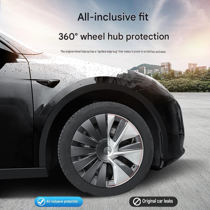 19 inch wheel hub cover [14 spoke G-style glossy matte black] 4-piece set