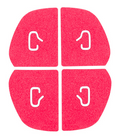 Door button stickers [4-piece set for the whole car] in red leather