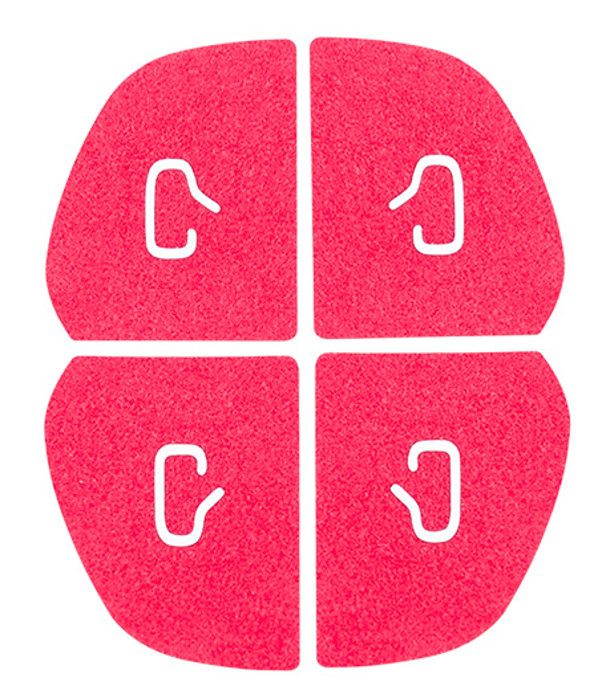 Door button stickers [4-piece set for the whole car] in red leather