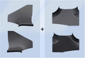4-piece set of AB pillar corner threshold strips for automobiles with carbon fiber labeling
