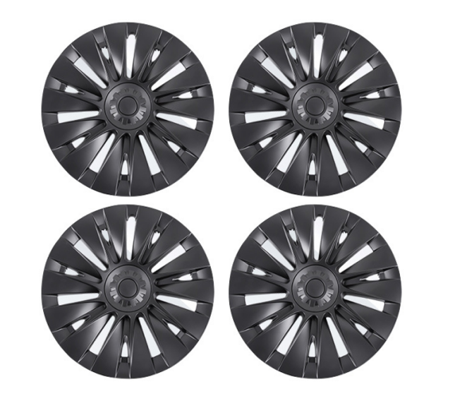 Model Y-19 inch wheel hub cover [14 pieces of G-style floral surface matte black] 4-piece set