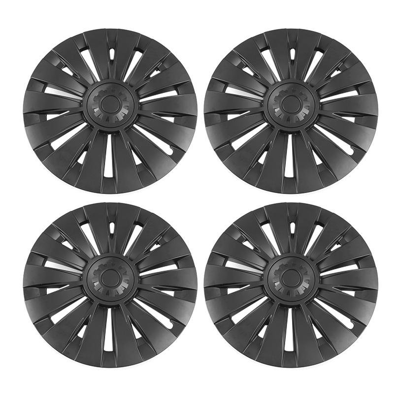 19 inch wheel hub cover [14 spoke G-style glossy matte black] 4-piece set